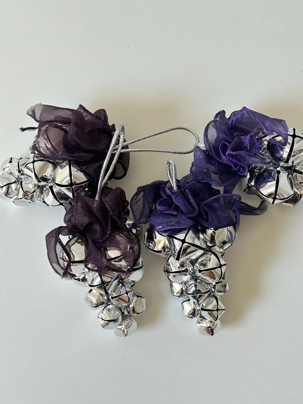 Pottery Barn Silver Jingle Bell Garland and Door Hanger